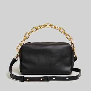 NWT Madewell The Chain-Strap Crossbody Bag in Leather - True Black